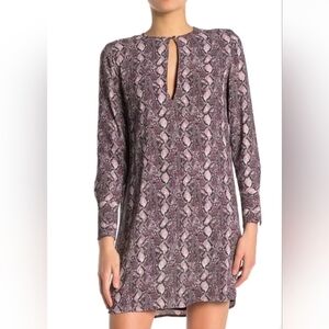 Equipment Pure Silk Python Print Dress | Size XL | Pink & Black Snake Midi